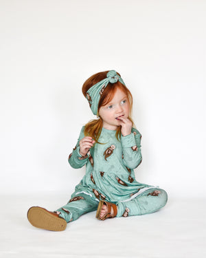 Front Opening Twirl Romper in Otters | Bamboo Viscose