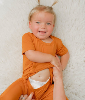 Change-A-Roo™ Front Opening Shortie Romper in Yams