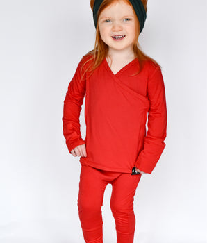 Wrap-A-Roo™ Wrap Opening Romper in Pomegranate