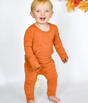 Front Opening Romper in Yams | Bamboo Viscose