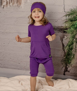 Front Opening Shortie Ready Set Romper® in Violet