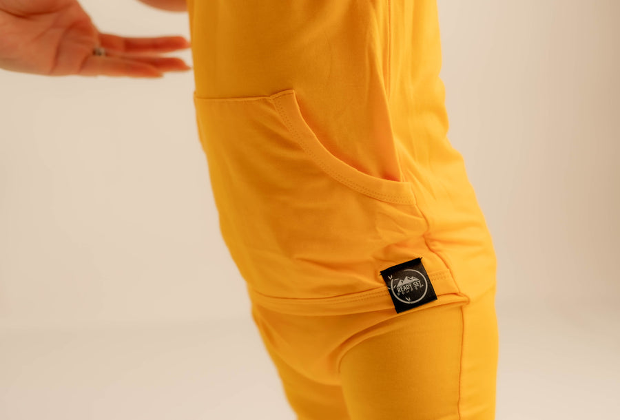 Front Opening Romper in Mango | Bamboo Viscose