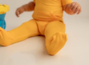 Front Opening Romper in Mango | Bamboo Viscose