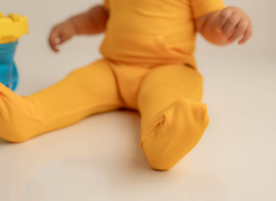Front Opening Romper in Mango | Bamboo Viscose