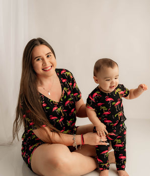 Women's 2 pc Loungewear Set in Flamingos