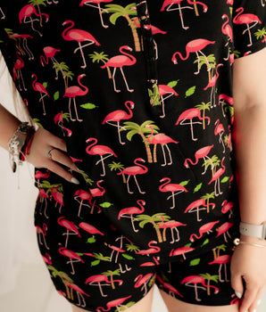 Women's 2 pc Loungewear Set in Flamingos