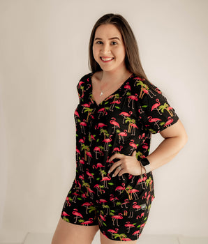 Women's 2 pc Loungewear Set in Flamingos
