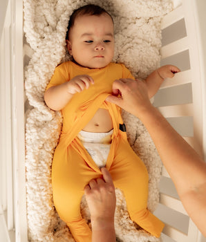 Front Opening Romper in Mango