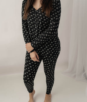 Women’s 2 pc Loungewear Set in Monochrome Rainbow