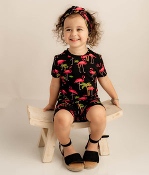 2 pc Loungewear Set in Flamingos | Bamboo Viscose