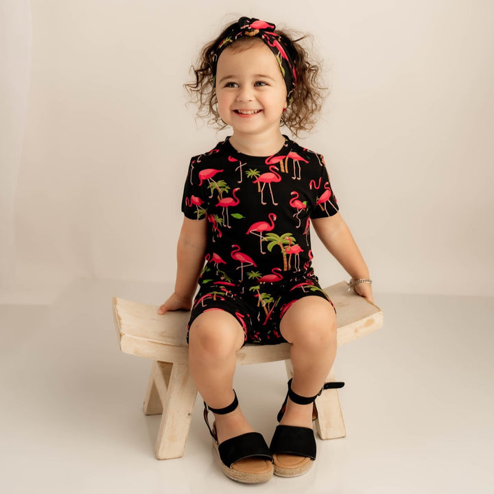 2 pc Loungewear Set in Flamingos | Bamboo Viscose