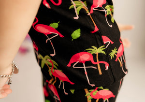 2 pc Loungewear Set in Flamingos | Bamboo Viscose