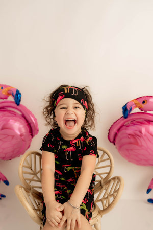 2 pc Loungewear Set in Flamingos | Bamboo Viscose