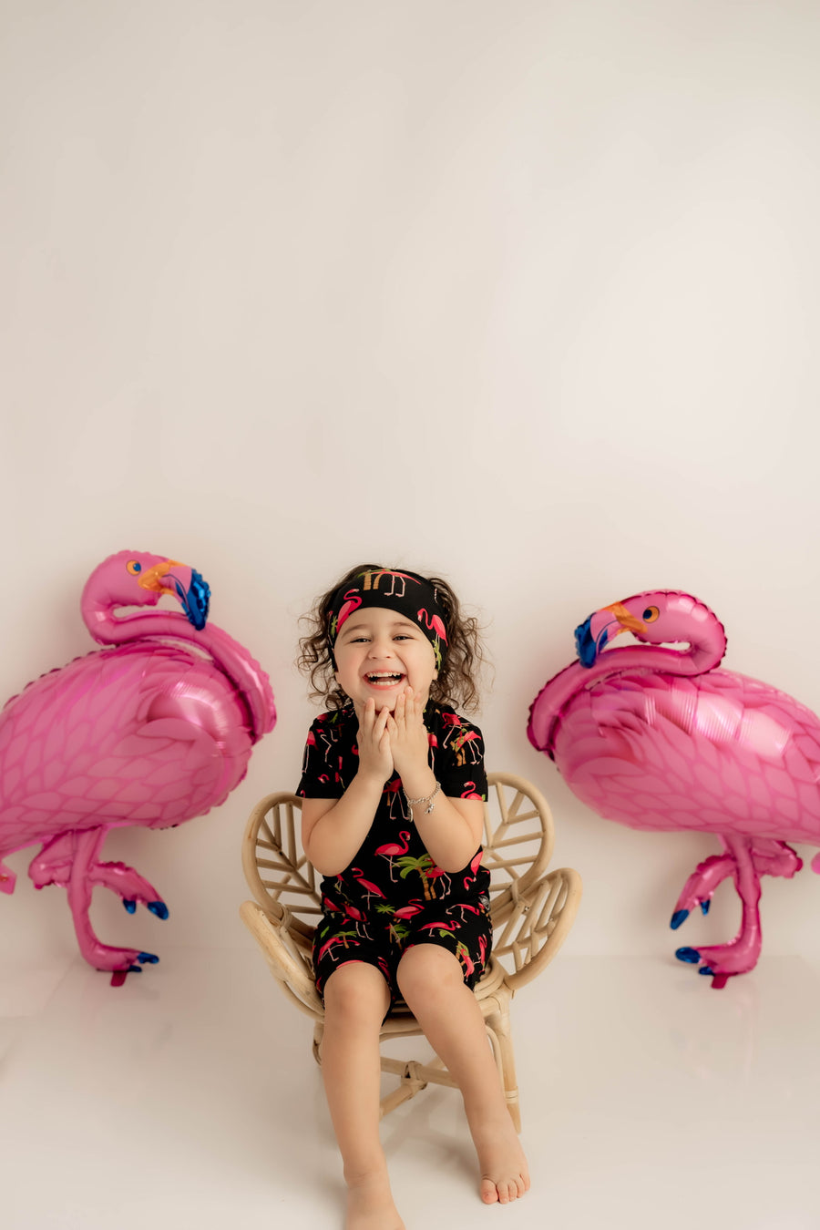 2 pc Loungewear Set in Flamingos | Bamboo Viscose