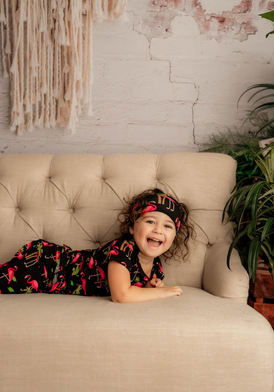 2 pc Loungewear Set in Flamingos | Bamboo Viscose