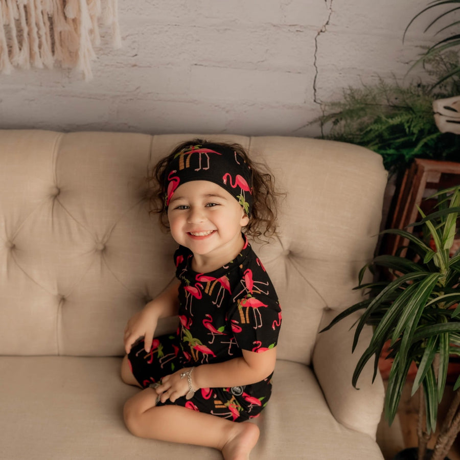 2 pc Loungewear Set in Flamingos | Bamboo Viscose