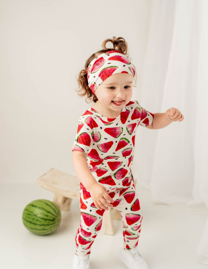 Front Opening Romper in OG Watermelons 2.0 | Bamboo Viscose