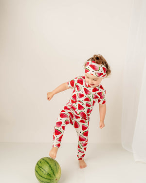 Front Opening Romper in OG Watermelons 2.0 | Bamboo Viscose