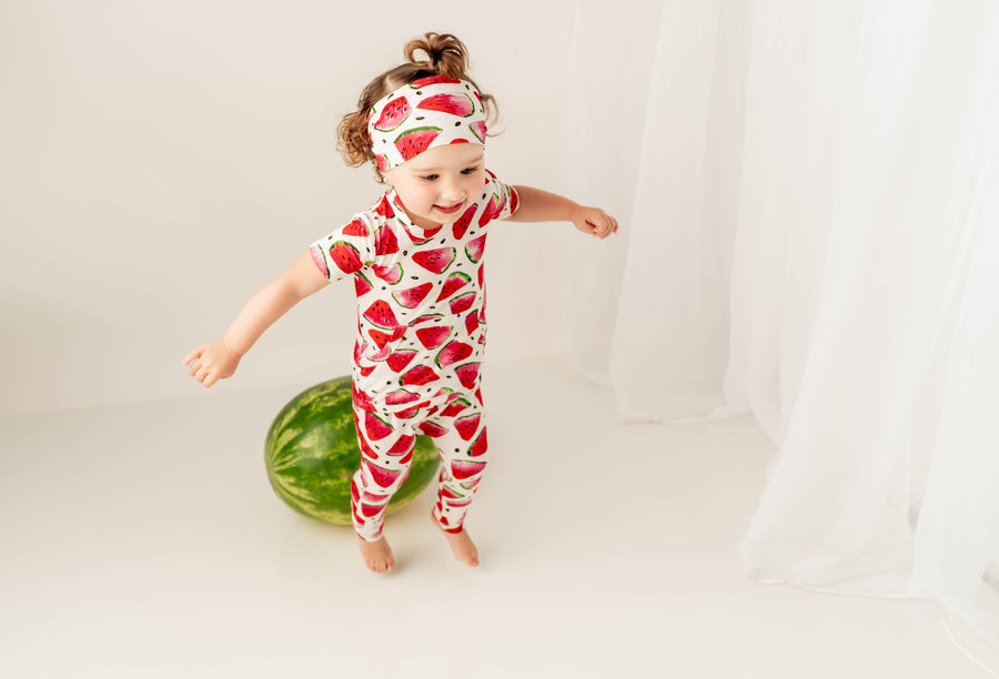 Front Opening Romper in OG Watermelons 2.0 | Bamboo Viscose