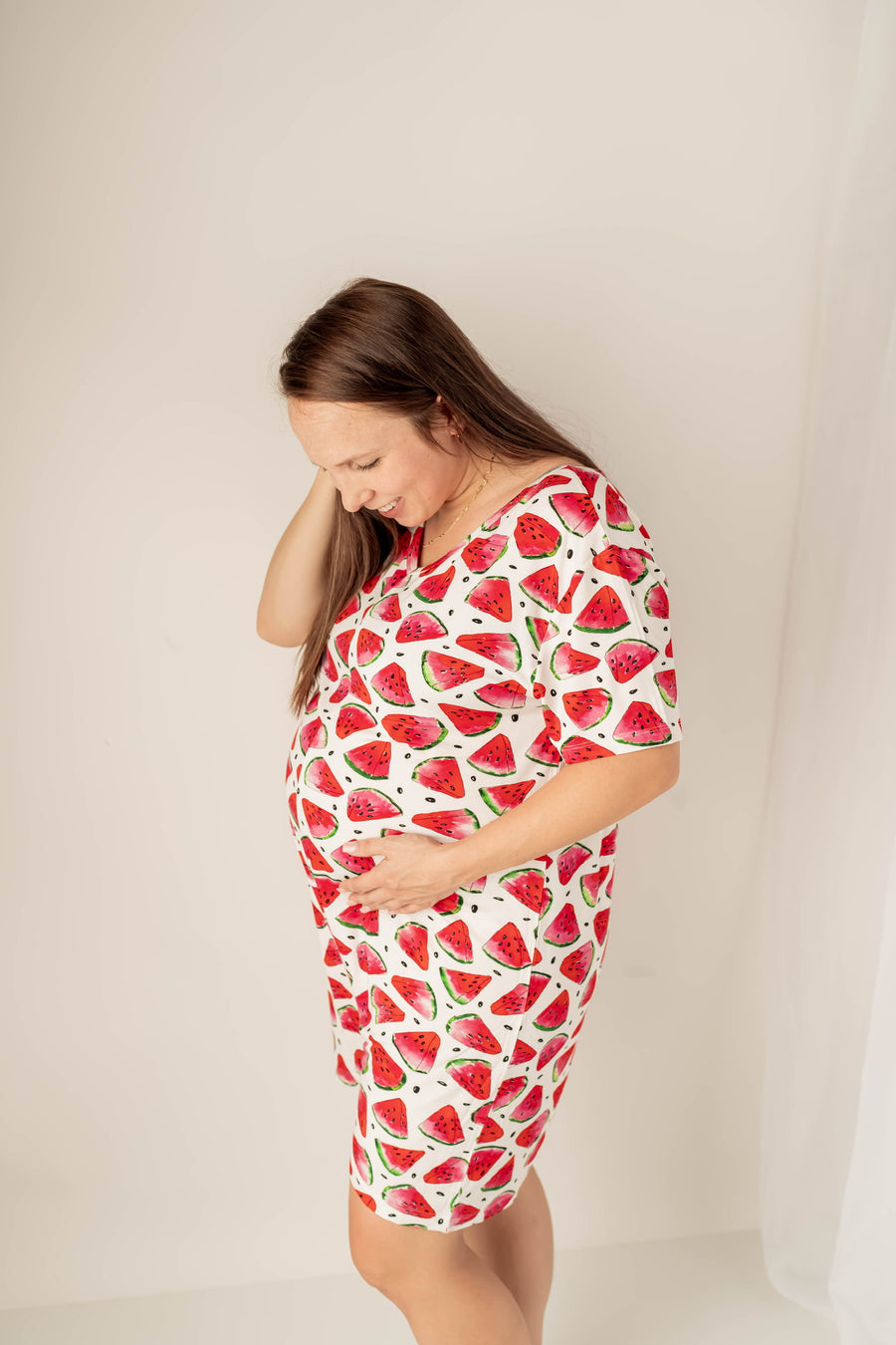 Women's One-Piece Shortie Lounger in OG Watermelons 2.0  | Bamboo Viscose