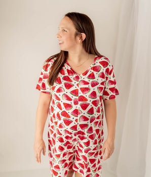 Women's One-Piece Shortie Lounger in OG Watermelons 2.0