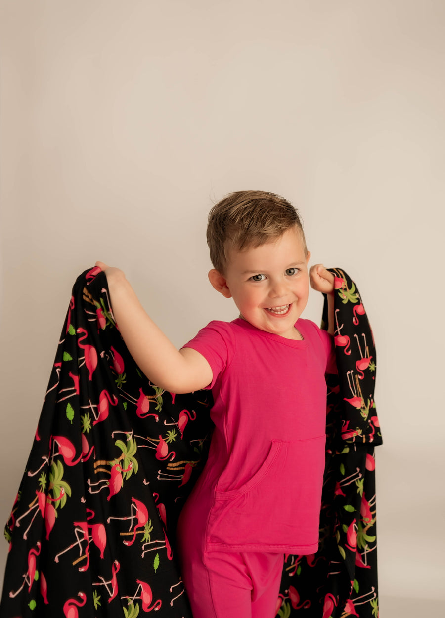Blanket in Flamingos | Bamboo Viscose