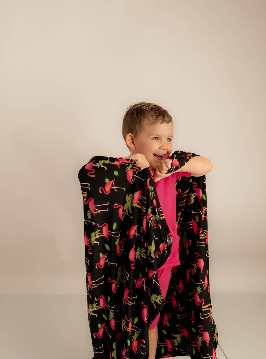 Blanket in Flamingos | Bamboo Viscose