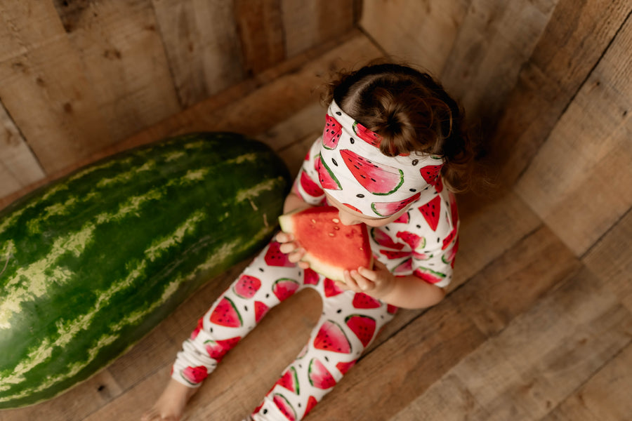 Front Opening Romper in OG Watermelons 2.0 | Bamboo Viscose