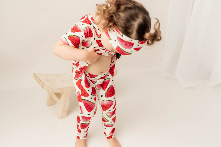 Front Opening Romper in OG Watermelons 2.0 | Bamboo Viscose