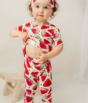 Front Opening Romper in OG Watermelons 2.0 | Bamboo Viscose