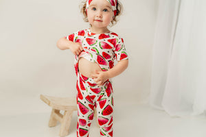 Front Opening Romper in OG Watermelons 2.0 | Bamboo Viscose