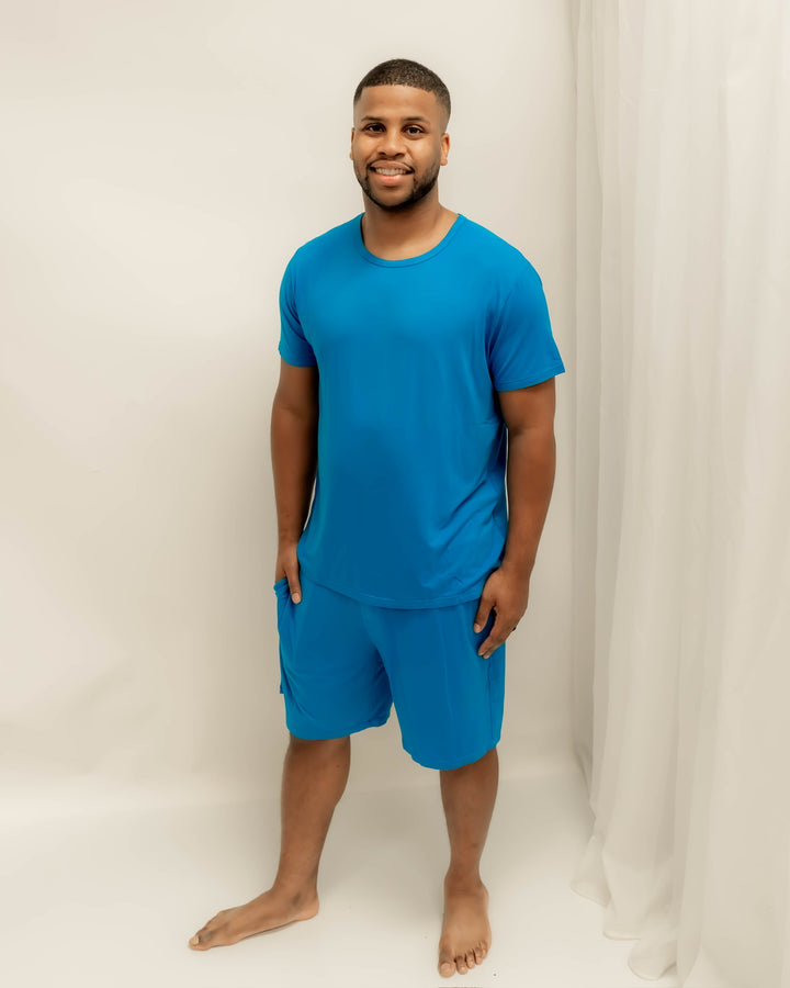 Men’s 2 pc Loungewear Set in Azure | Bamboo Viscose