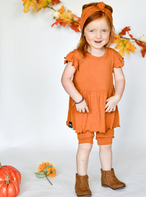 Switch-A-Roo ™ Reversible Opening Twirl Shortie Romper in Yams | Bamboo Viscose