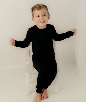 2 pc Loungewear Set in Jet Black