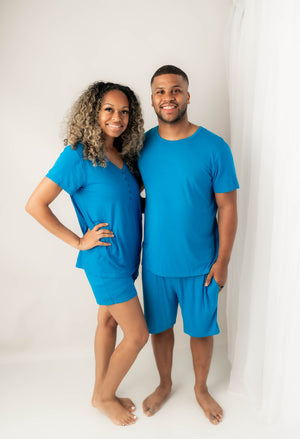 Women’s 2 pc Loungewear Set in Azure | Bamboo Viscose