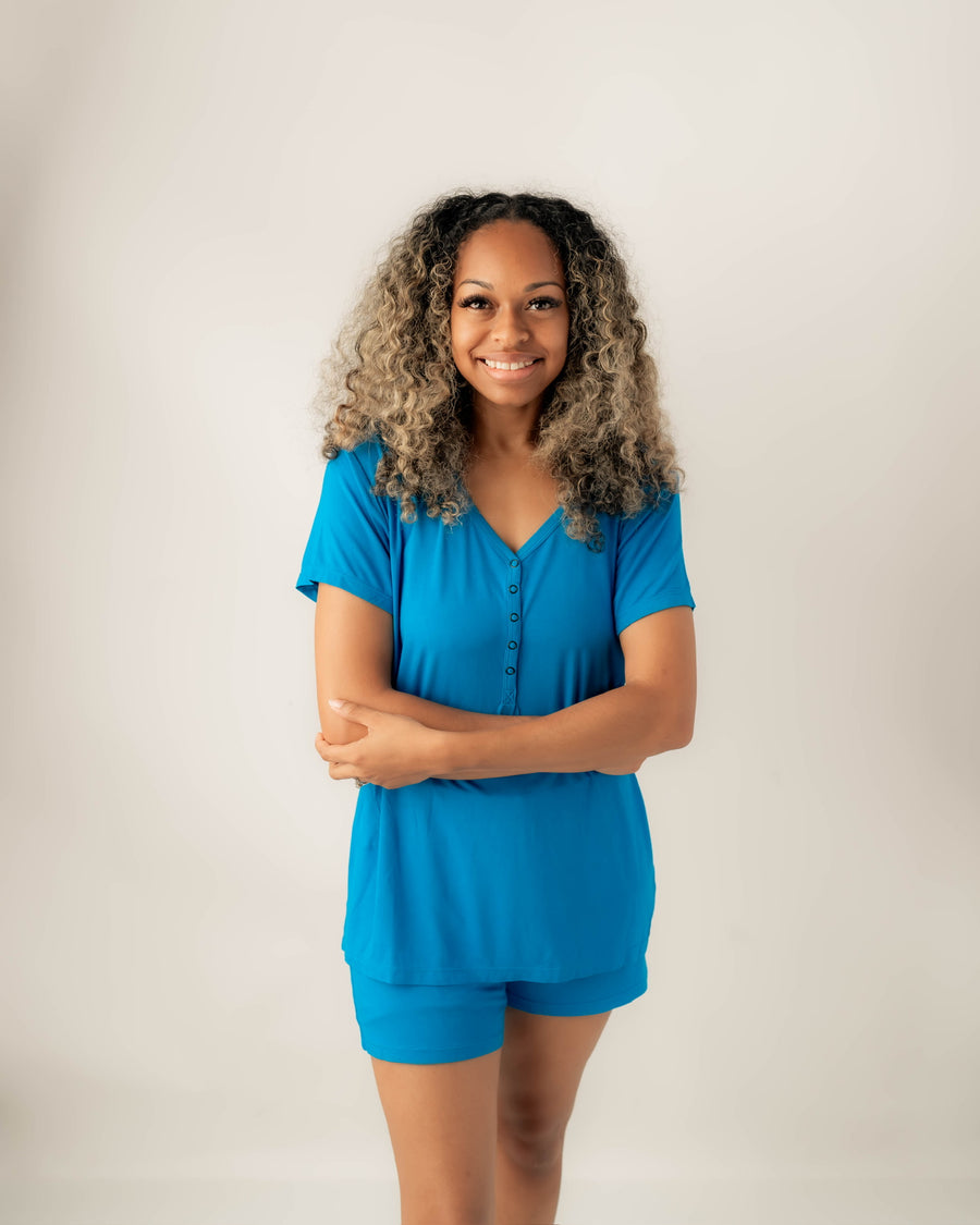 Women’s 2 pc Loungewear Set in Azure | Bamboo Viscose