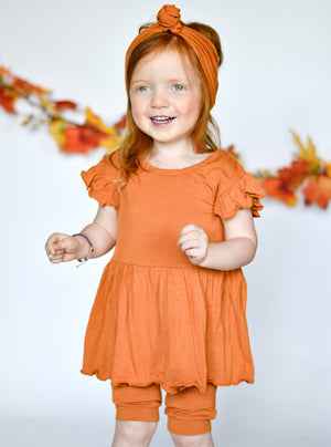 Switch-A-Roo ™ Reversible Opening Twirl Shortie Romper in Yams | Bamboo Viscose