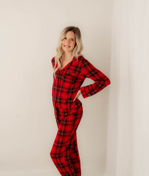 Women’s 2 pc Deluxe Loungewear in Tartan Plaid