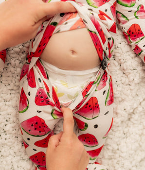 Front Opening Romper in OG Watermelons 2.0 | Bamboo Viscose