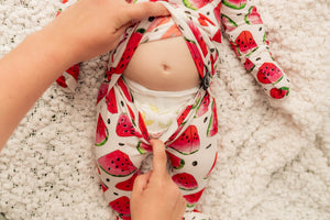 Front Opening Romper in OG Watermelons 2.0 | Bamboo Viscose
