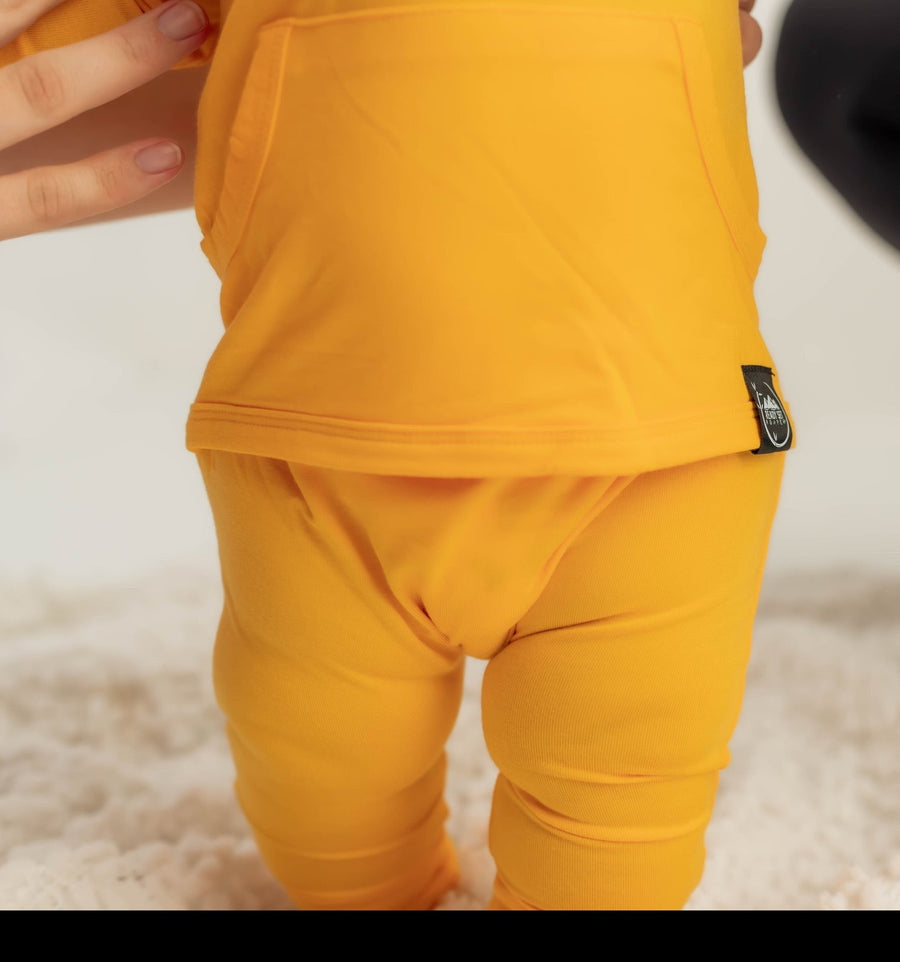 Front Opening Romper in Mango | Bamboo Viscose