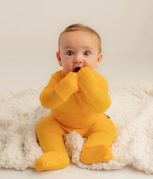 Front Opening Romper in Mango