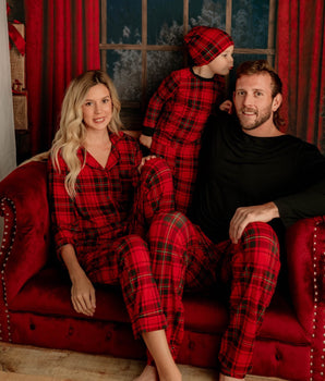 Men’s 2 pc Loungewear Set in Tartan Plaid