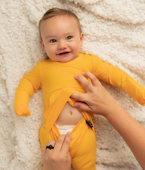 Front Opening Romper in Mango