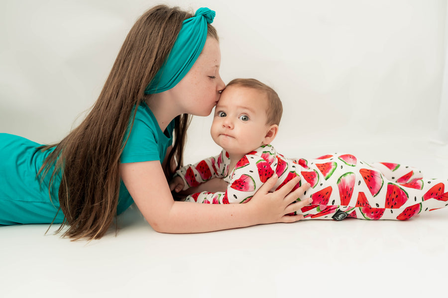 Front Opening Romper in OG Watermelons 2.0 | Bamboo Viscose