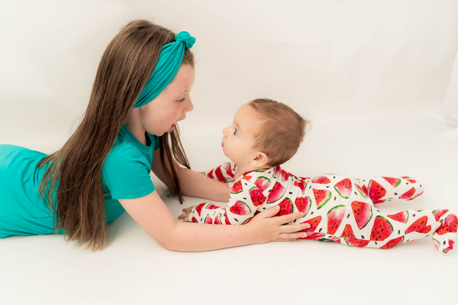 Front Opening Romper in OG Watermelons 2.0 | Bamboo Viscose