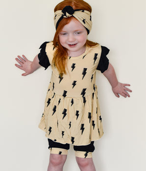 Reversible Opening Ready Set Romper® Twirl in Thunderstruck & Ribbed Essential Midnight