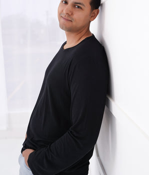 Men’s Loungewear Top in Ribbed Essential Midnight
