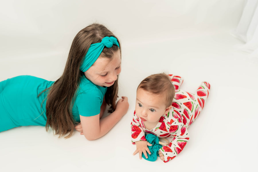 Front Opening Romper in OG Watermelons 2.0 | Bamboo Viscose