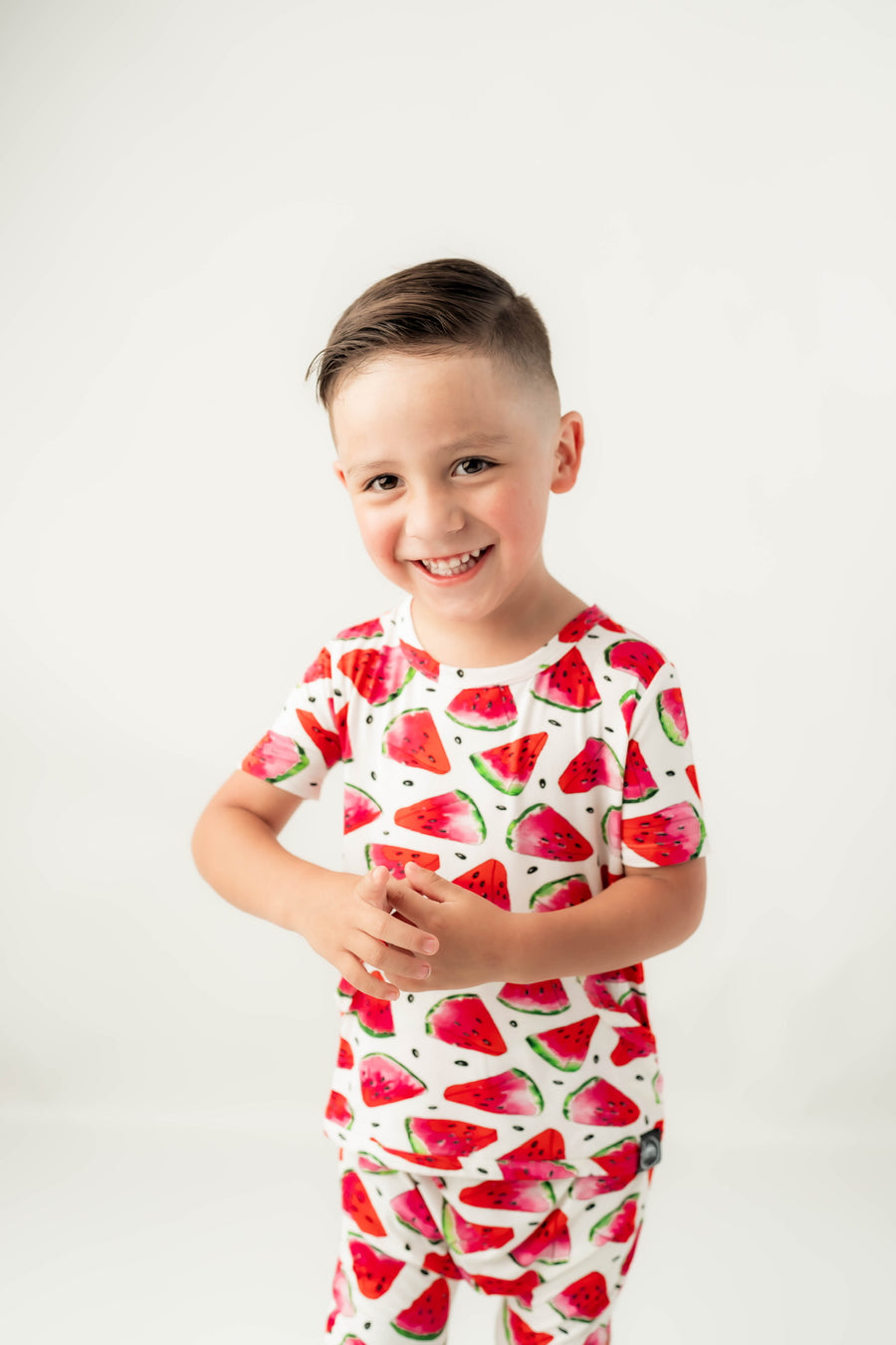 Front Opening Shortie Romper in OG Watermelons 2.0 | Bamboo Viscose